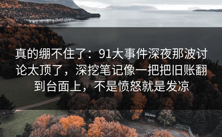 真的绷不住了：91大事件深夜那波讨论太顶了，深挖笔记像一把把旧账翻到台面上，不是愤怒就是发凉