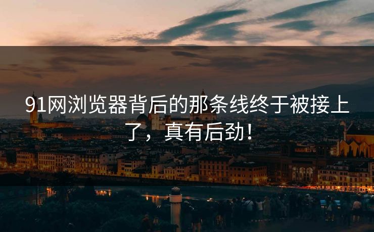 91网浏览器背后的那条线终于被接上了，真有后劲！