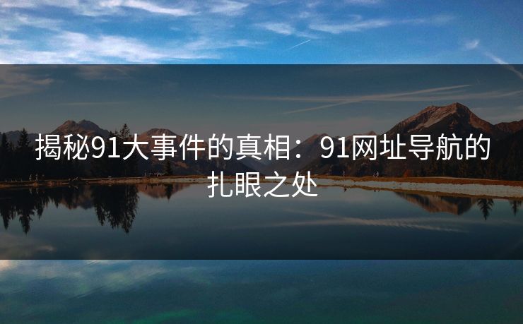 揭秘91大事件的真相：91网址导航的扎眼之处
