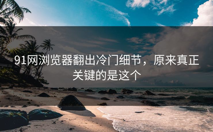 91网浏览器翻出冷门细节,原来真正关键的是这个 91网浏览器翻出冷门细节,原来真正关键的是这个